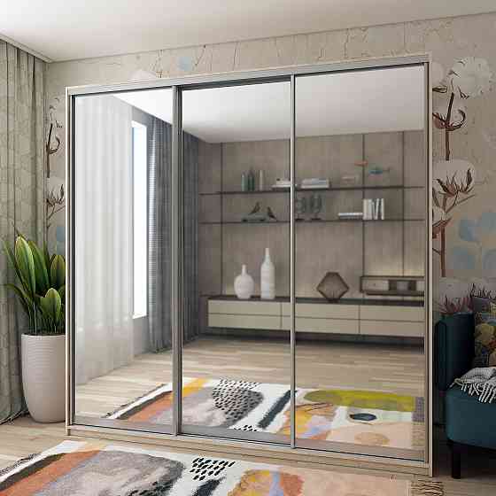 Шафа-купе трьохдверна Doros Сіті Лайт 225х60х225 см Дуб сонома/3 Дзеркала (DRS-011096) Дніпро