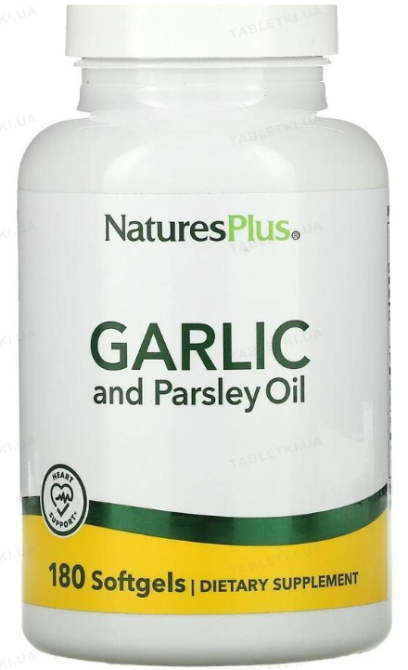 Екстракт часнику та петрушки Nature's Plus Garlic and Parsley Oil 180 гел капc Київ - фото 1