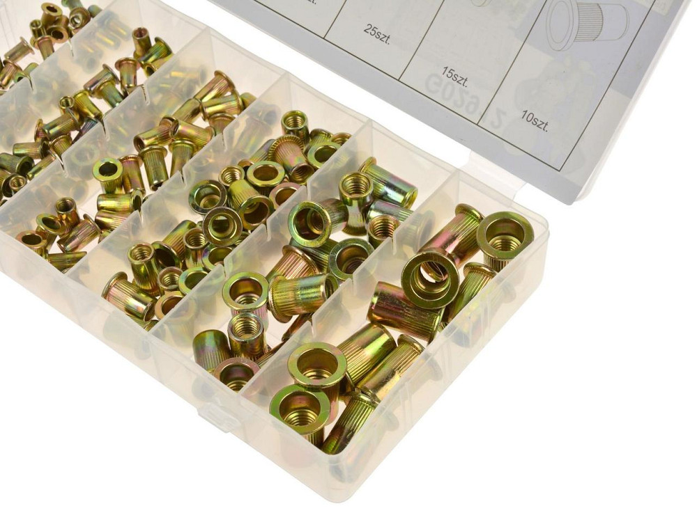 РемНабір заклепок різьбових "GeKo"  стальних, комплект  6 розмірів -  150 штук Київ - фото 3