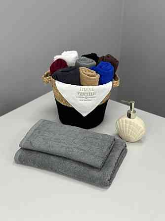Комплект рушників Ideal Textile однотонних 50х90см + 70х140см 400 г/м2 (56860932) Сірий Чернівці