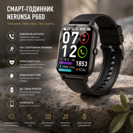 Смарт-часы Nerunsa P66D 1.85