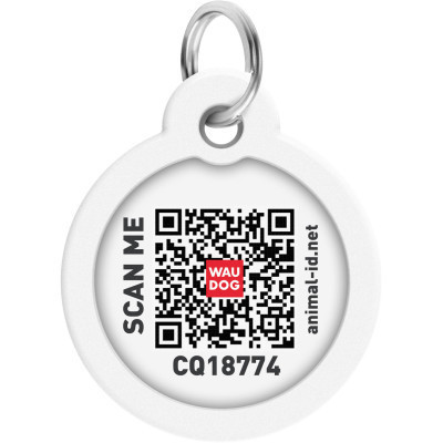 Адресник для тварин WAUDOG Smart ID з QR паспортом "Маршмеллоу", круг 30 мм (230-0214) Вінниця - фото 3