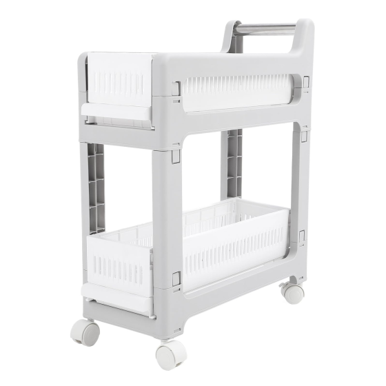 Этажерка на колесиках, двухъярусная полка для хранения вещей, стеллаж для ванной комнаты, кухни, офиса, размер Каменец-Подольский