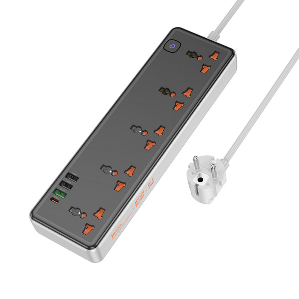 Мережевий подовжувач HOCO AC14A Rico 5-position socket(PD30W/1C3A) Black (6942007607179 ) Київ - фото 2