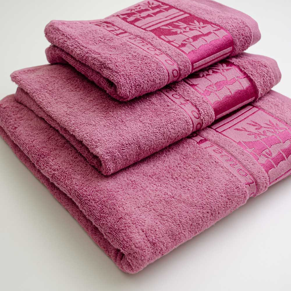 Набор полотенец для ванной 3шт GM Textile 40х70см, 50х90см, 70х140см BambooN 450г/м2 (Пудровый) Сумы - изображение 2