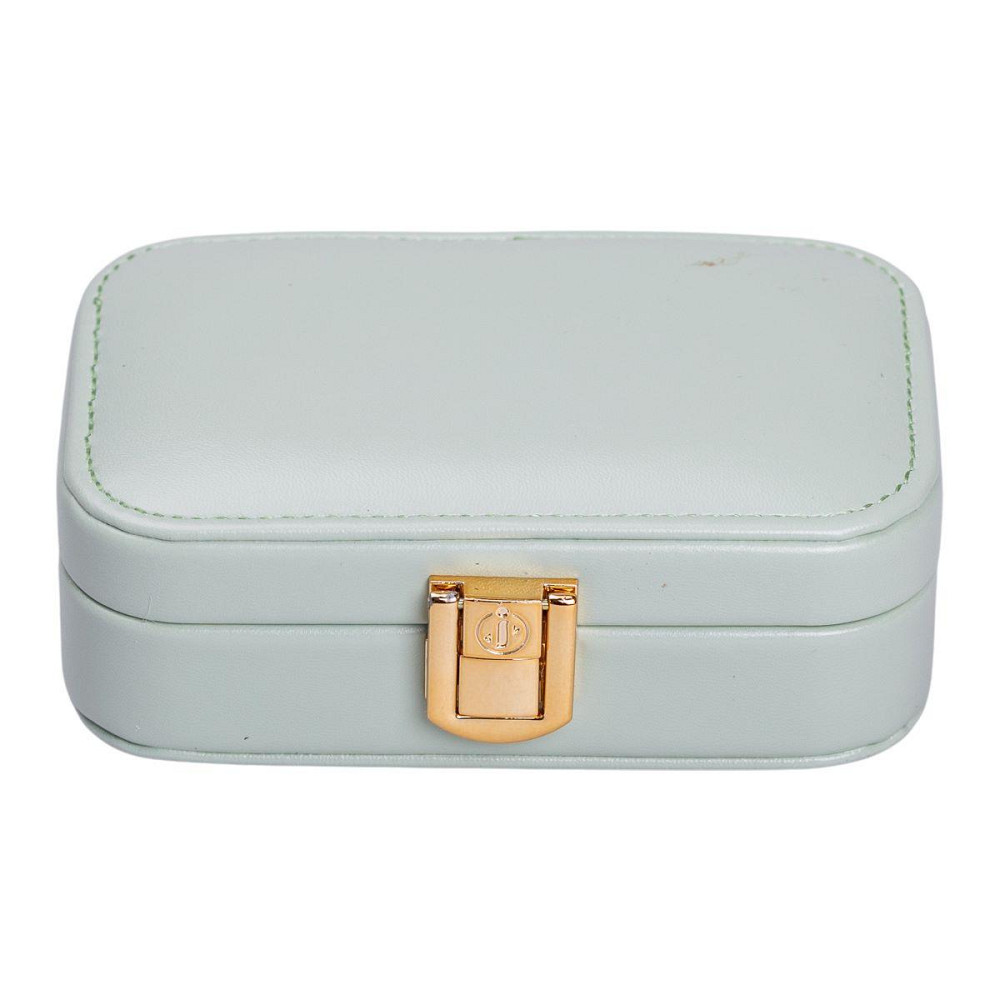 Скринька для прикрас з еко шкіри 12×7.5×4 см із застібкою органайзер для ювелірних виробів HP-5-34GR Київ - фото 4