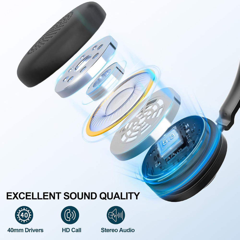 Беспроводная гарнитура Voistek VS886 Bluetooth, 2 уха, шумоподавление микрофона, 50+ часов работы, Multipoint, для телефона и ПК Киев - изображение 9