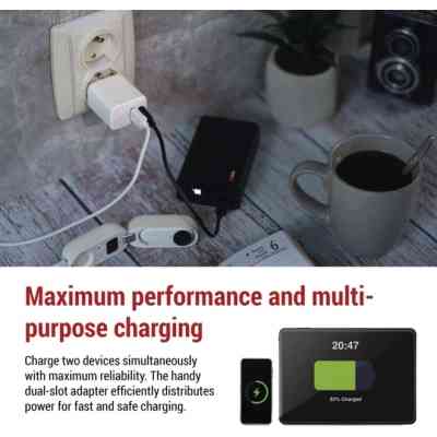 Зарядное устройство EMOS V02G20 1xUSB-A + 1xUSB-C PD20W GaN (V02G20) Винница