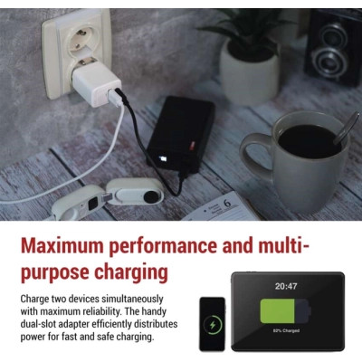 Зарядное устройство EMOS V02G20 1xUSB-A + 1xUSB-C PD20W GaN (V02G20) Винница - изображение 6