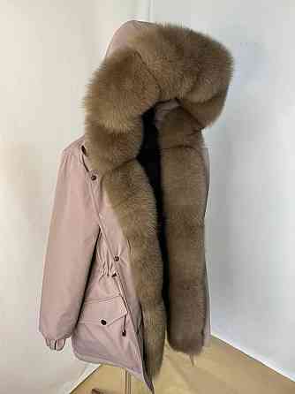 Парка жіноча з хутром песця під Соболь Пудровий р56 75 см Харків