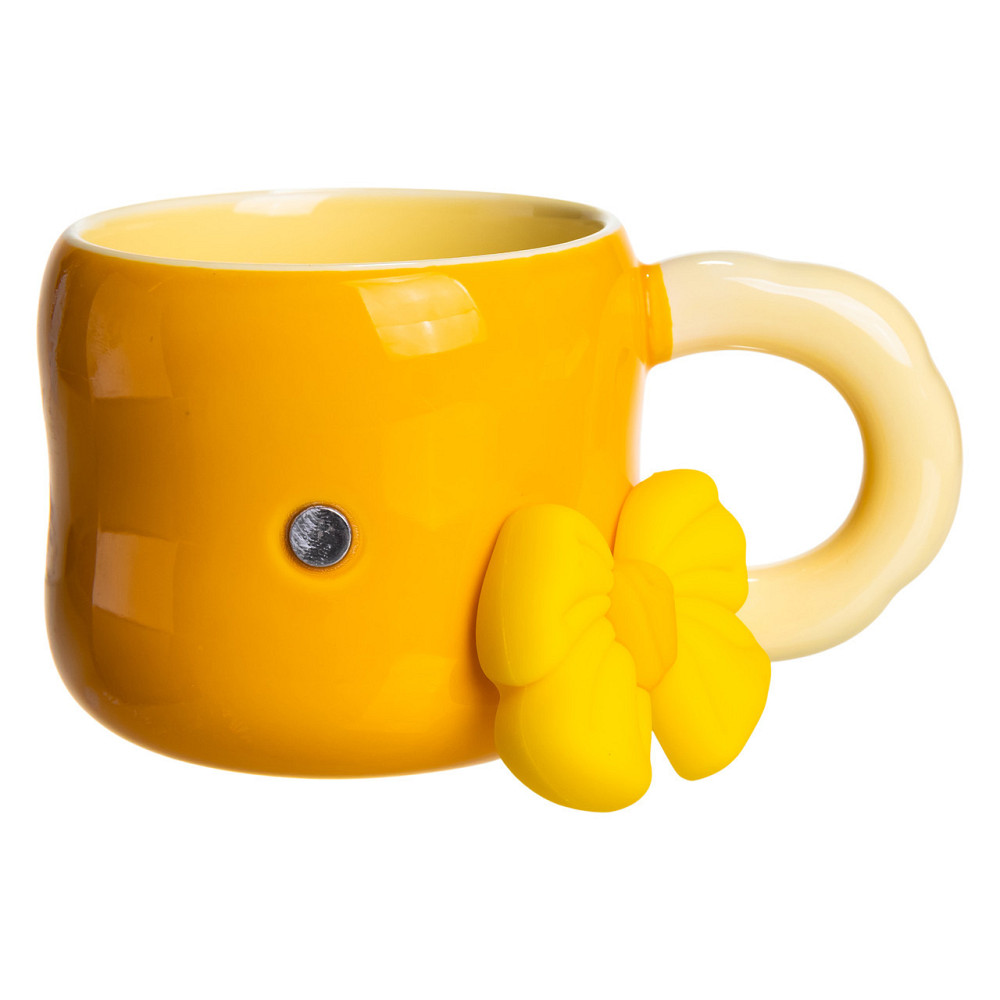 Кубок порцелянова з магнітом Бант 400 (мл) подарункова кружка прикольна чашка для дітей на подарунок Жовтий з бежевим FM-52B Київ - фото 2