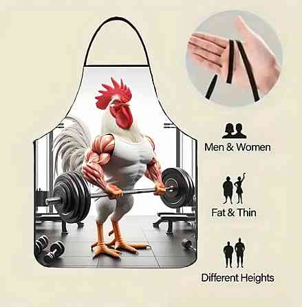 Фартух з приколом Півень 80 на 60 см різнобарвний Київ