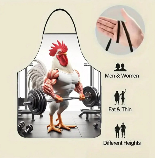 Фартух з приколом Півень 80 на 60 см різнобарвний Київ - фото 4