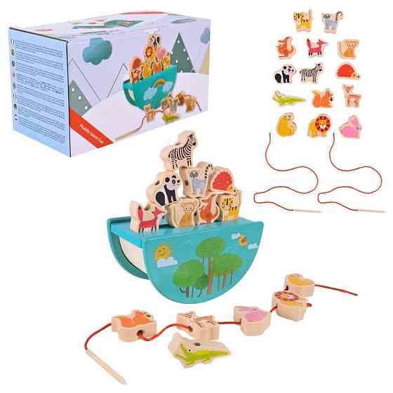 Деревянная игрушка Балансир-шнуровка 2 в 1 C9406 Винница