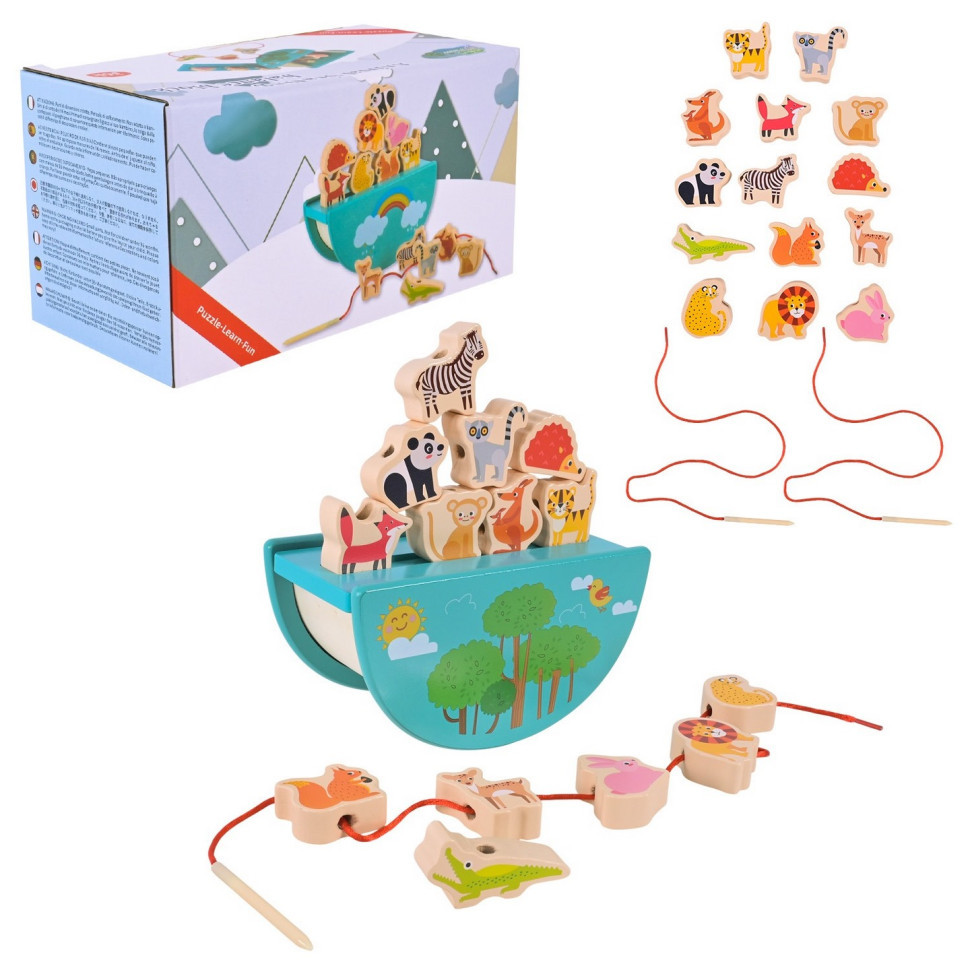 Дерев'яна іграшка Балансир-шнурівка 2 в 1 C9406 Вінниця - фото 1