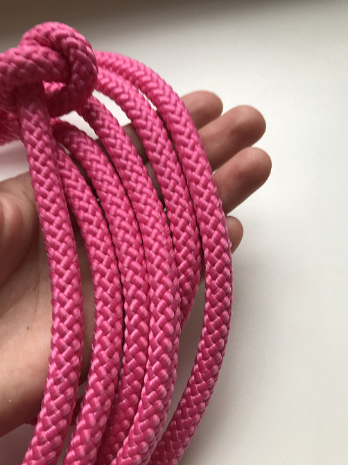 Скакалка гімнастична для гімнастики художньої 3 метри рожева 10 мм дитяча спортивна мотузкова Кам'янське - фото 6