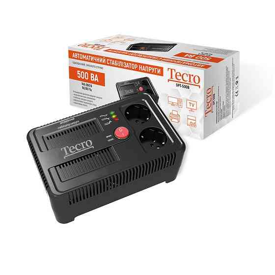 Стабілізатор напруги Tecro SPT-500B Чорний Харків