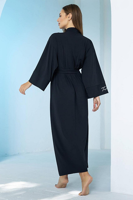 Довгий жіночий халат TotalFit XA2-Q10 Чорний, XS/S Київ - фото 3