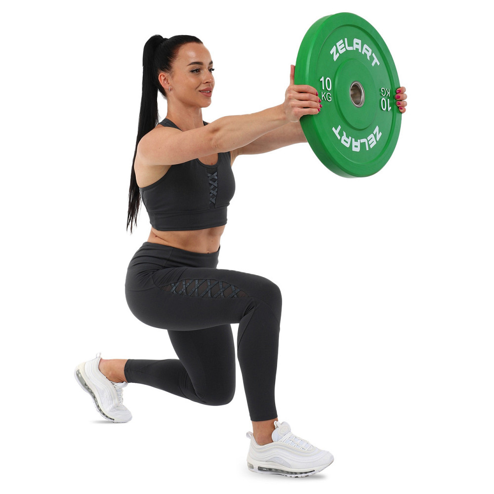 Блин (диск) бамперный для кроссфита резиновый 10 кг d-52мм Zelart-7797-10 Киев - изображение 6