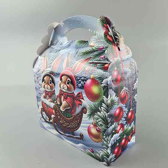 Новогодняя подарочная картонная упаковка для конфет (800грм) №205 