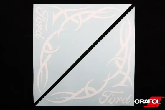 Наклейка на боковое стекло плоттер Ford белая 31*31см (2 шт.) Винница