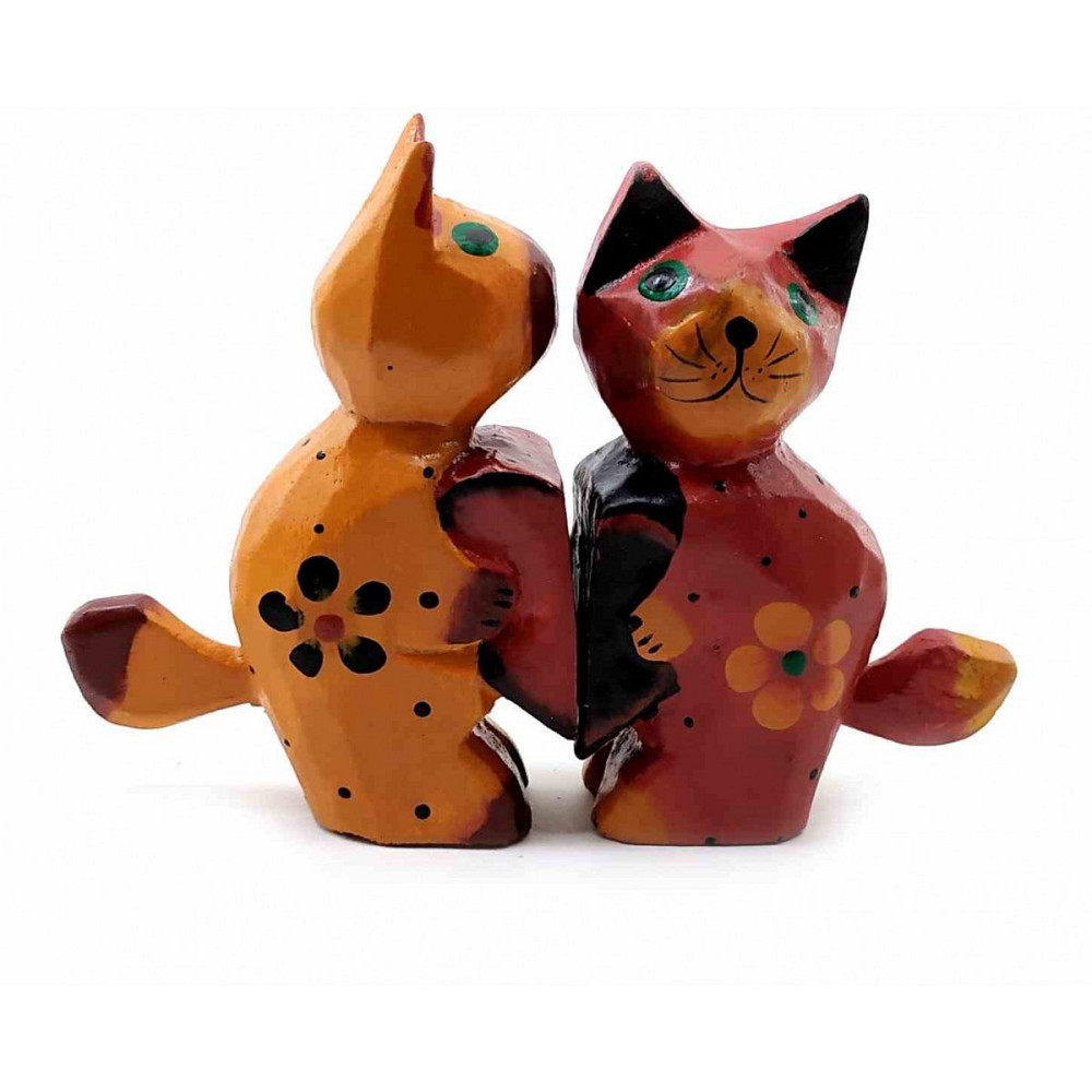 Статуэтка деревянная Кошки пара Киев - изображение 1