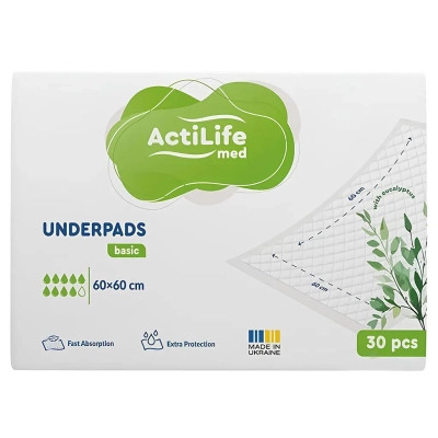 Пелюшки для малюків ActiLife Med Basic 60 х 60, 30 шт (4820174981471) Вінниця - фото 1