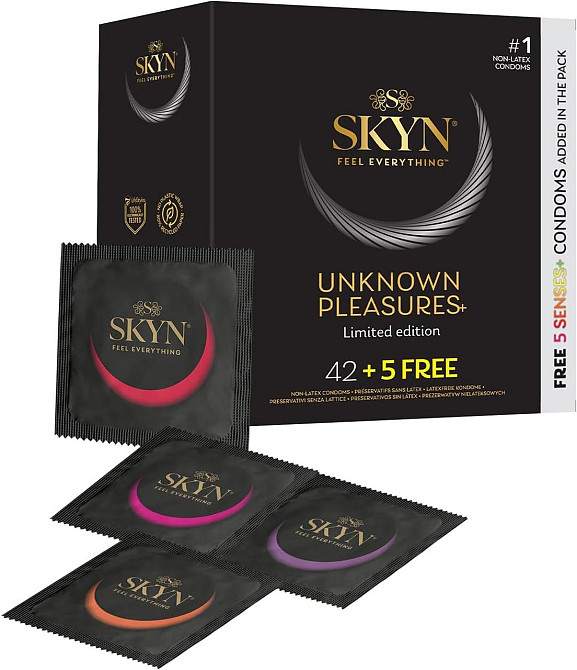 Безлатексні преміум-презервативи SKYN Unknown Pleasures 42+5 шт FREE, 6 різних видів Sex Aura Київ - фото 1