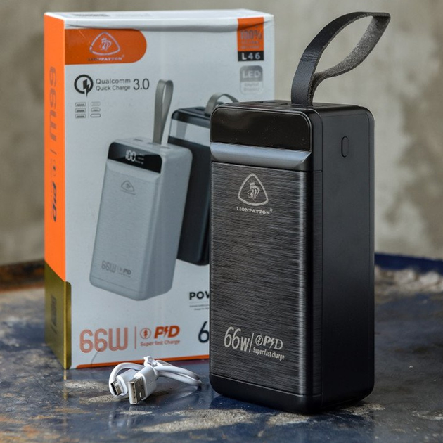 Універсальна зарядна батарея Power Bank LionPatton 60000Mah (Чорний) Вінниця - фото 7