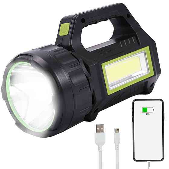 Ручний ліхтар із сонячною панеллю та PowerBank 20000мАч, HEL-T95 / Кемпінговий акумуляторний ліхтар Київ