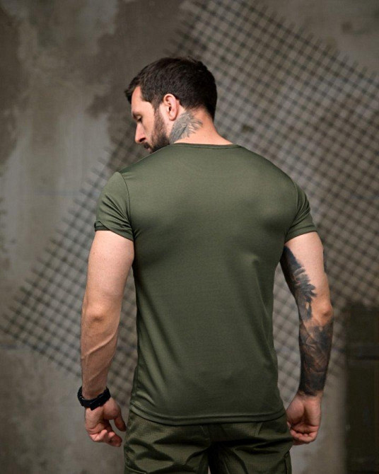 Тактична потовідвідна футболка Хуліган oliva ПП7848 Одеса - фото 3