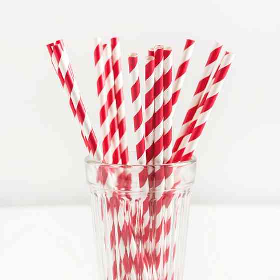 Коктейльні трубочки у смужку 25 штук 20 см червоно-білий Київ