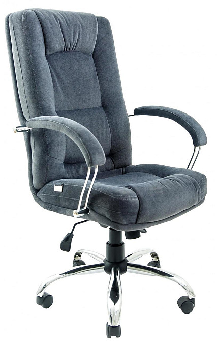 Офісне Крісло Керівника Richman Alberto Misti Dark Grey Хром М1 Tilt Темно-Сірий Київ - фото 1