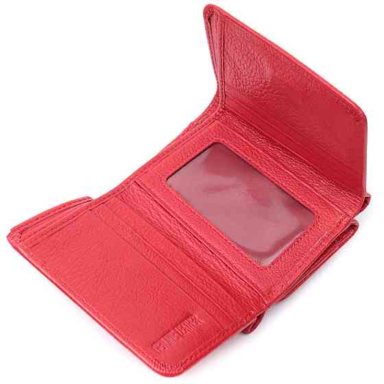 Женское портмоне с монетницей из натуральной кожи Красный (ST Leather) Киев