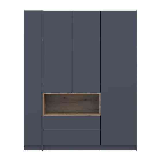 Шкаф для одежды с нишей и этажеркой Doros Дейл Графит/Дуб Эвок 3 ДСП 178х52х220 DRS-011725 (44900337) Львов