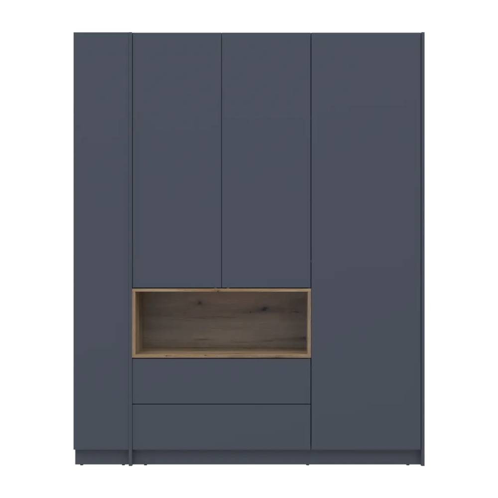 Шкаф для одежды с нишей и этажеркой Doros Дейл Графит/Дуб Эвок 3 ДСП 178х52х220 DRS-011725 (44900337) Львов - изображение 4