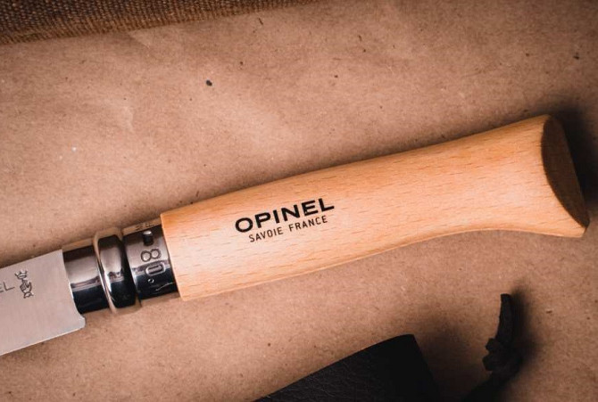 Складаний Ніж з чохлом в пеналі Opinel "Inox Natural" No.8 (001089) Нержавіюча сталь Нововолинськ - фото 5
