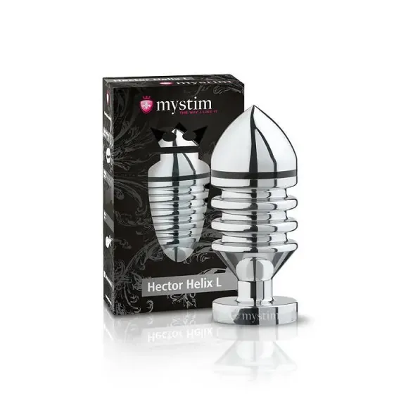 Металева анальна пробка Mystim Hector Helix L для електростимулятора, діаметр 5 см Львів