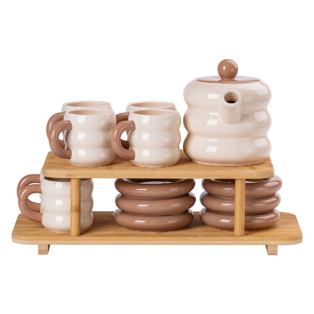 Чайний сервіз на 6 персон з 2-ярусною бамбуковою підставкою HP-15-20 Київ - фото 6
