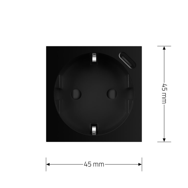 LIVOLO Електрична розетка LIVOLO з USB Type-C PD 18Вт, швидке заряджання iPhone, чорна, 16А 230 Коломия - фото 3