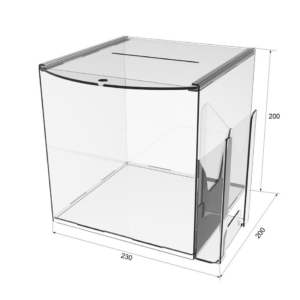 Ящик для пожертвований EKOSTAR с карманом А6 200х200х230мм Киев - изображение 4