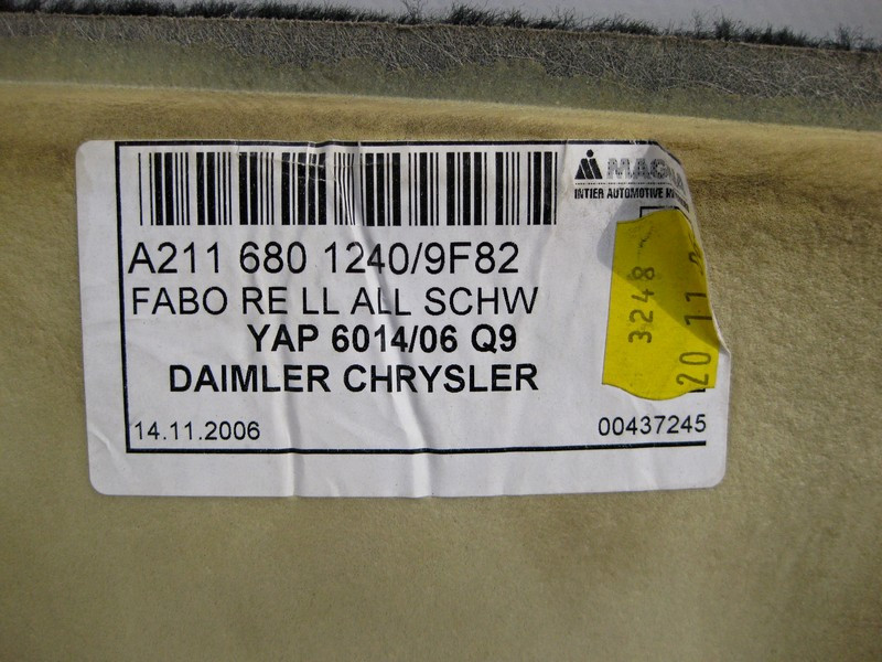 Mercedes-Benz  A2116801240 9F82 Килим салону чорний передній правий E-Class W211 4matic Одесса - изображение 5