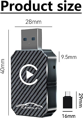 Бездротовий адаптер CarPlay XIXIXIAXIA Q1M 2025, конвертація з дротового Карплей Plug & Play USB-C i Київ - фото 7