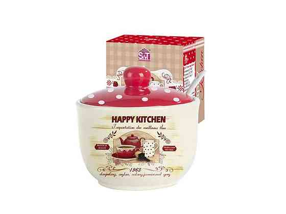 Сахарница 450мл 2242-11 с ложкой Happy Kitchen ТМ SNT Киев
