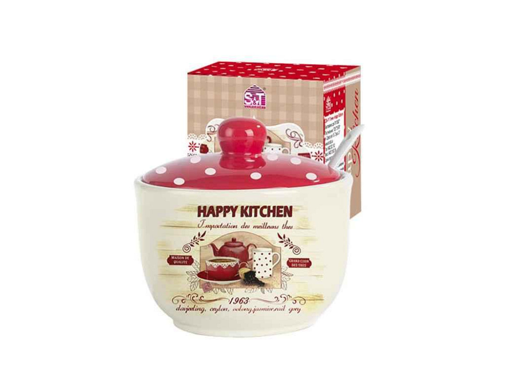 Сахарница 450мл 2242-11 с ложкой Happy Kitchen ТМ SNT Киев - изображение 1