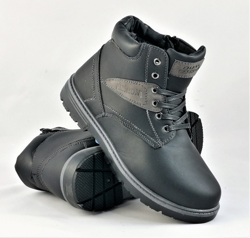 Черевики ЗИМНІ Чоловічі Чорні Кросівки з МЕХОМ на замку з блискавкою (розміри: 42,44) — 204-1 Дніпро - фото 6