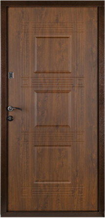 Двері вхідні Наші Двері ОПТІМА Б-262 Мідь антик / ПВХ Дуб темний  960х2040 мм Київ