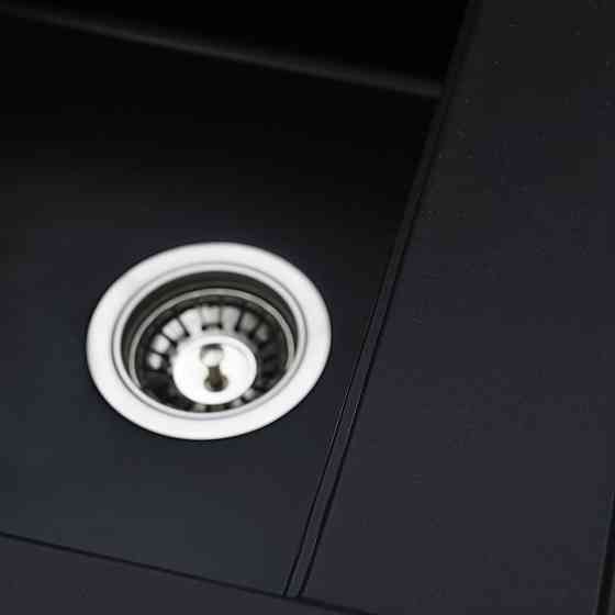 VALESO Кухонна мийка гранітна VALESO 5149 (чорна) + сифон 1041 + змішувач чорний BG77 Київ