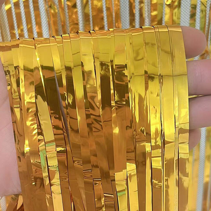 Дождик для фотозоны украшение 245 см на 92 см золотистый Киев - изображение 4