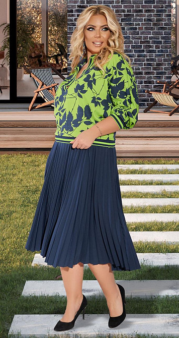 Блузка с юбкой плиссе большого размера (56) Киев - изображение 2